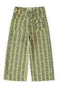 Piupiuchick | Flare trousers green w/ black flowers