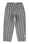 Piupiuchick | Mom fit trousers grey w/ black flowers