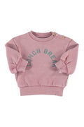 Piupiuchick | Oversized sweatshirt pink w/ "lunch break" print