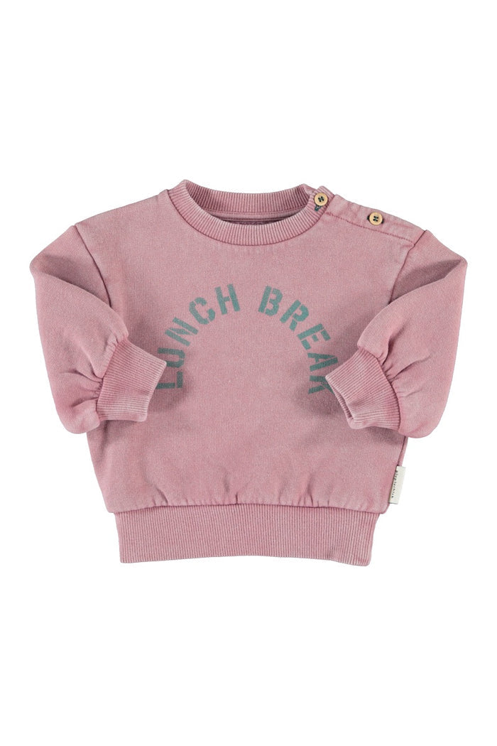Piupiuchick | Oversized sweatshirt pink w/ "lunch break" print