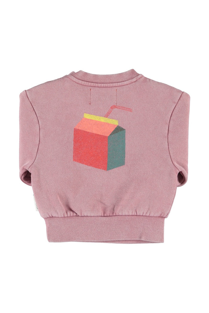 Piupiuchick | Oversized sweatshirt pink w/ "lunch break" print