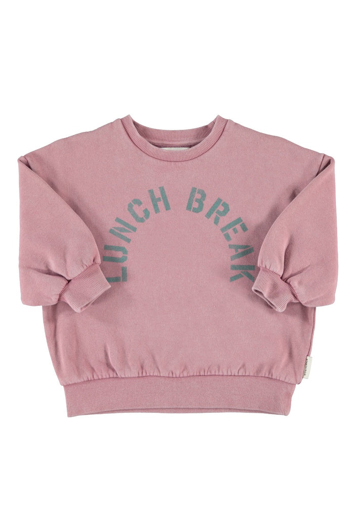 Piupiuchick | Oversized sweatshirt pink w/ "lunch break" print