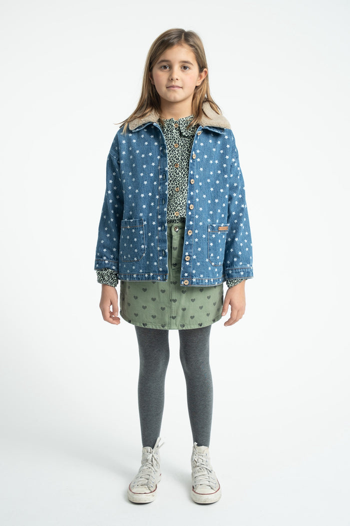 Piupiuchick | Short skirt olive green w/ black hearts