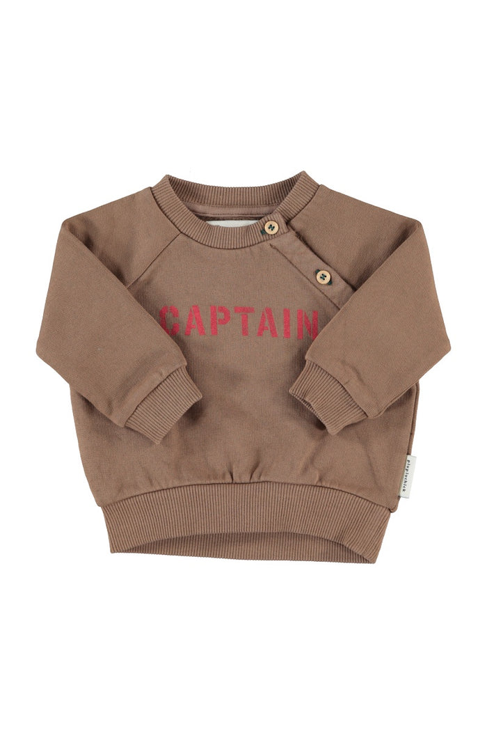 Piupiuchick | Sweatshirt brown w/ "captain" print