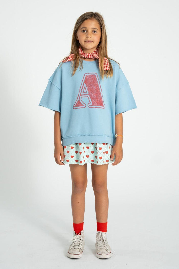 Piupiuchick Sweatshirt SS blue w/ A print