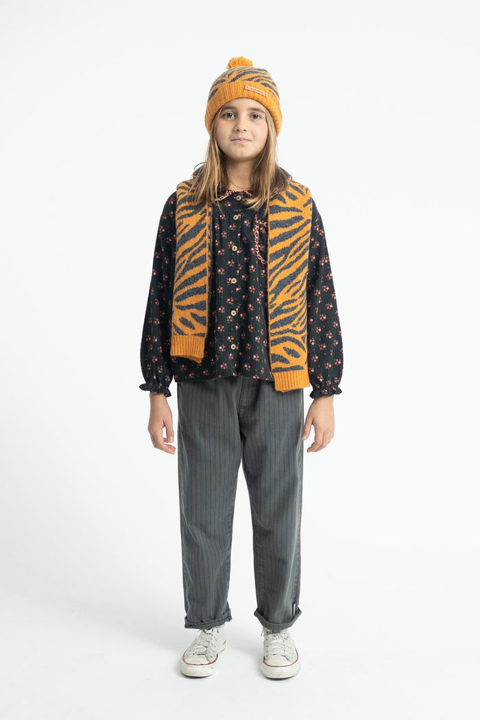 Piupiuchick | Trousers grey w/ black stripes