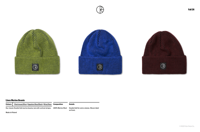 Polar Lines Merino Egyptian Blue/Black Beanie