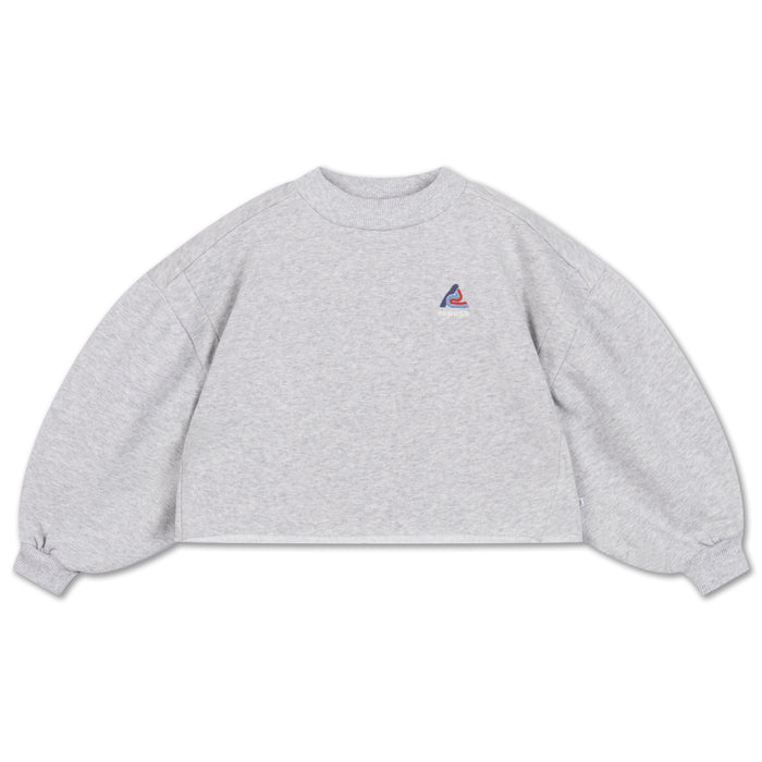Repose AMS | Crop Heart Sweater Light Mixed Grey