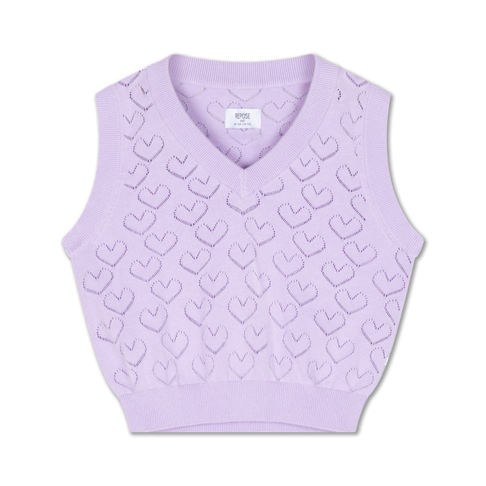 Repose Ams |V neck spencer soft glacier bloom