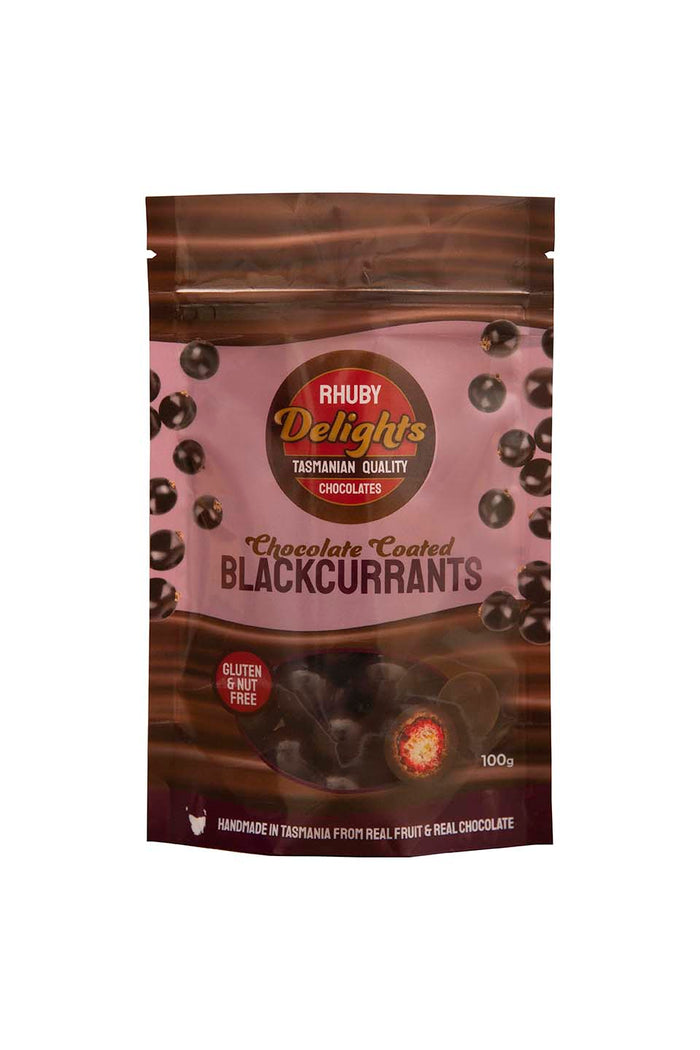 Rhuby Delights Chocolate Coated Tasmanian Blackcurrants