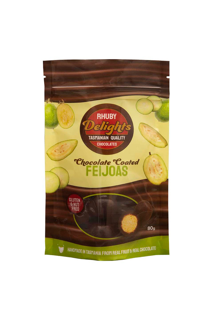 Rhuby Delights Chocolate Coated Tasmanian Feijoas