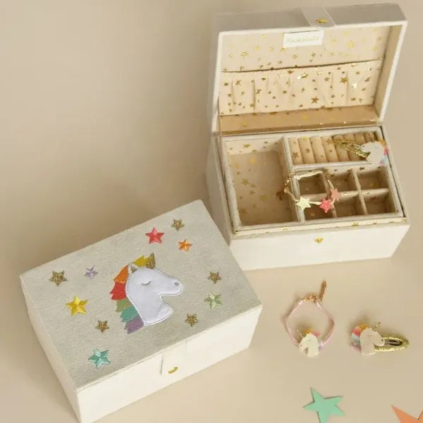 Rockahula | Jewellery box - suede met uniorn