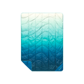 Gradient blue travel blanket on a white background