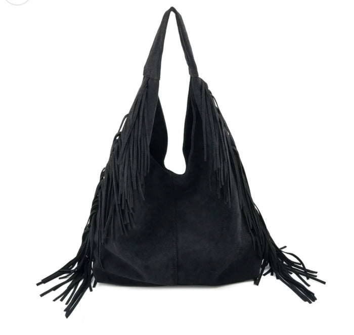 Sahara Suede Black Tote BC Bag