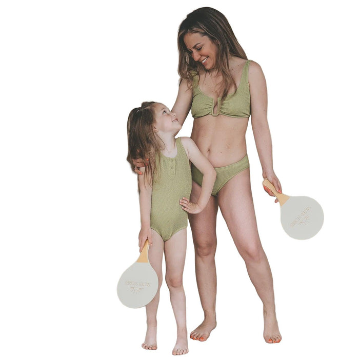 Salted Stories | Glitter crinkle swimsuit -iguana