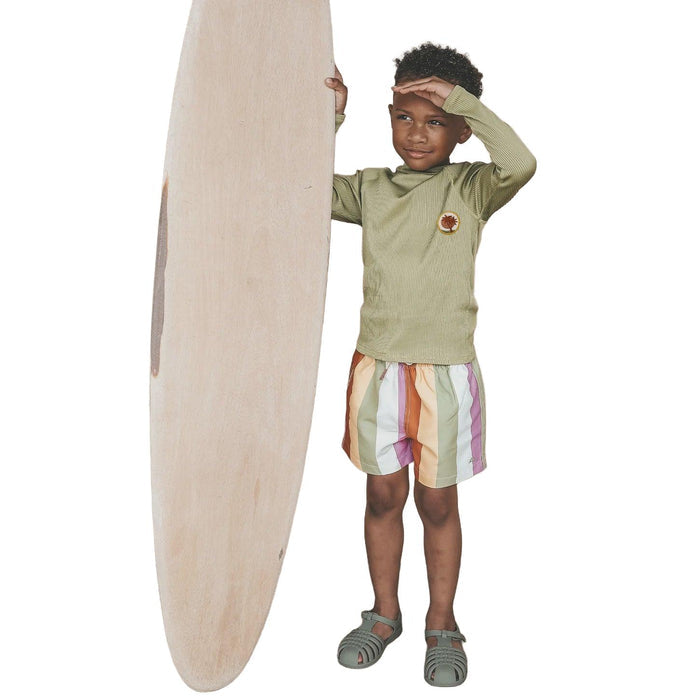 Salted Stories | Solid rib swim longsleeve -iguana