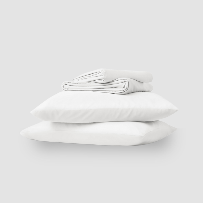white bearaby bamboo sheet with pillow cover