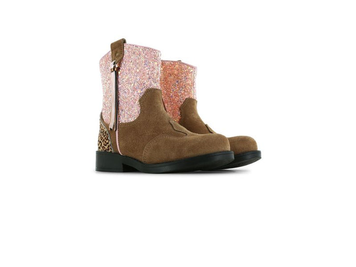 Shoesme | Cognac laars met glitter