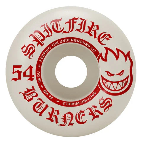 Spitfire Burner White/Red 54mm Skateboard Wheels