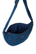 Studio Noos | Denim Adult Fanny Pack | Dark Blue Red Hearts
