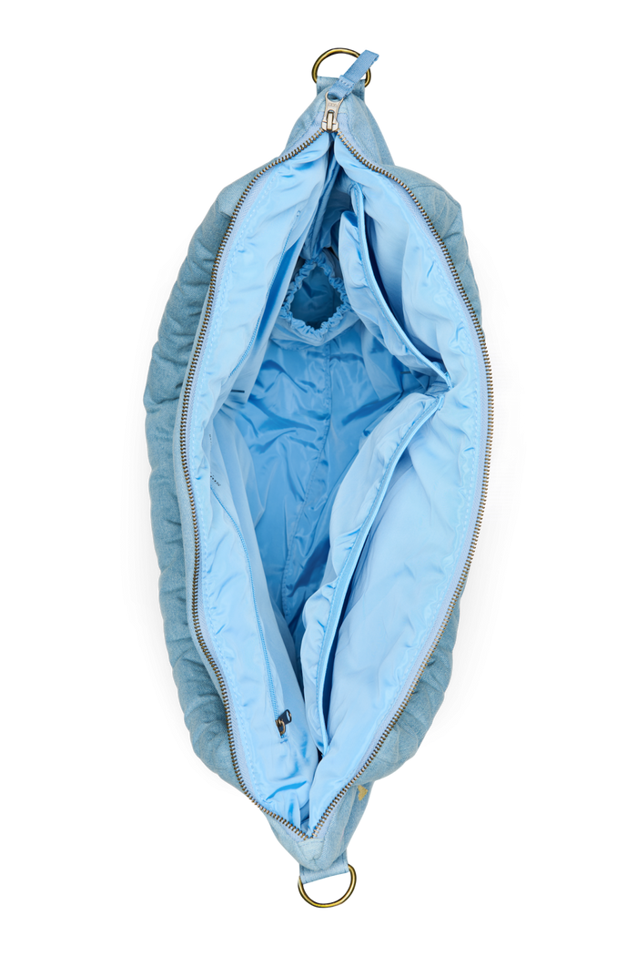 Studio Noos | Denim Diaper Bag | Light Blue Hearts