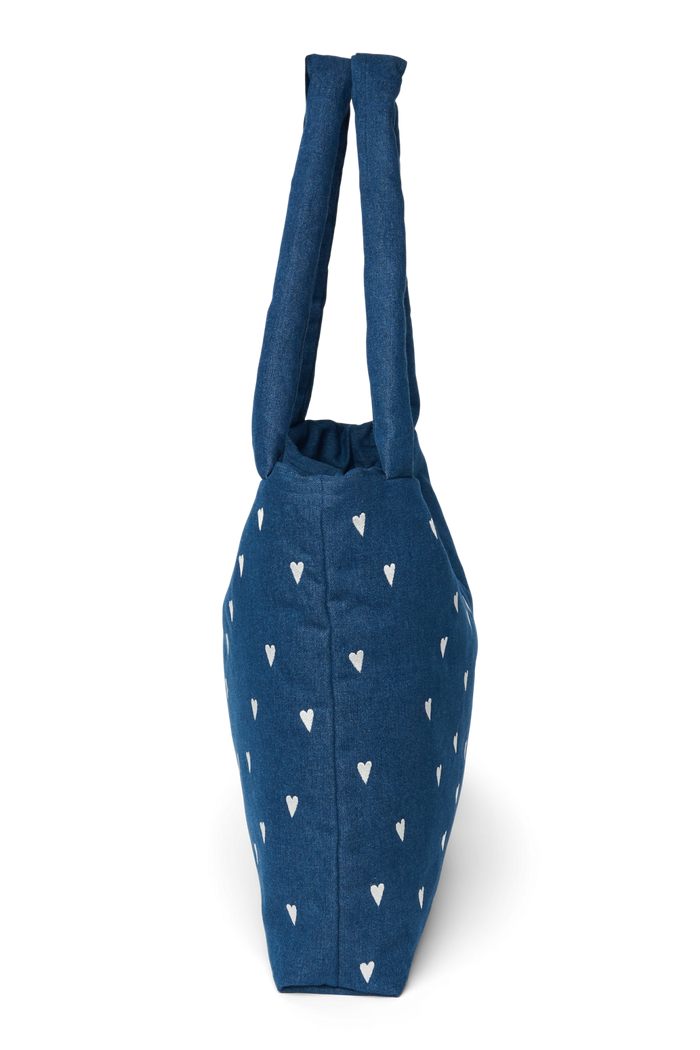 Studio Noos | Denim Mom Bag | Dark Blue White Hearts