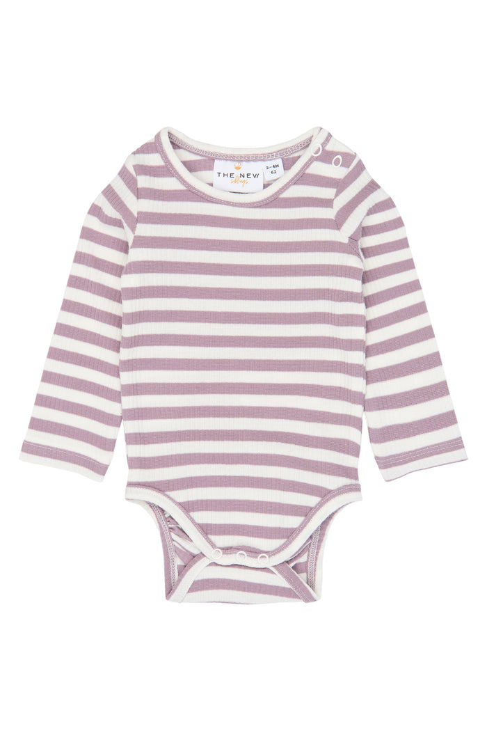 The New Siblings | Fro L-S Rib Body | Elderberry-Gardenia Striped TN