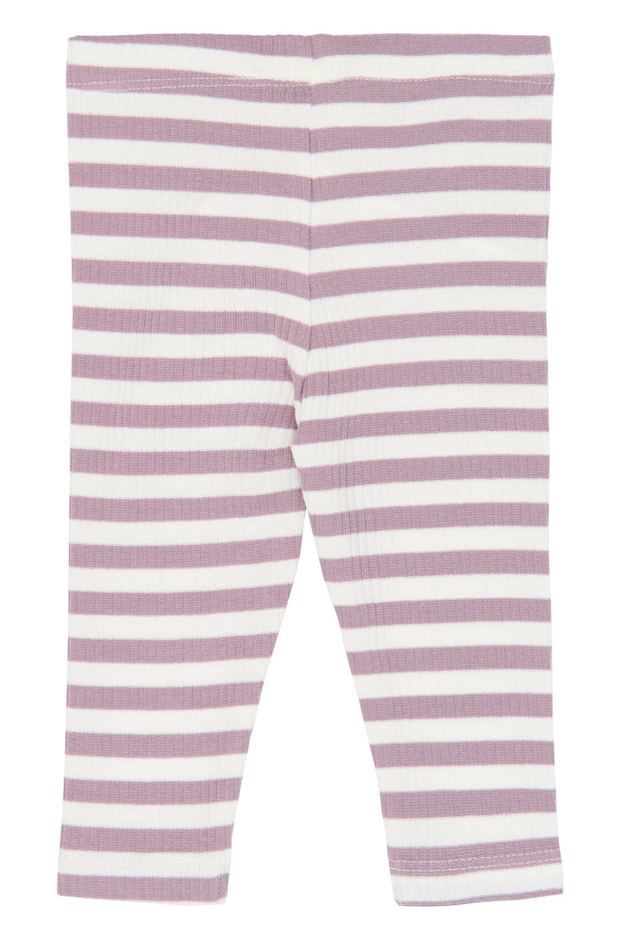 The New Siblings | Fro Rib Leggings | elderberry-gardenia striped TN