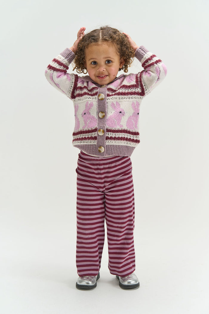 The New Siblings | Fro Wide Rib Pants | Elderberry Striped