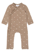 THE NEW SIBLINGS | Nova l_s wrap jumpsuit | taupe gray AOP