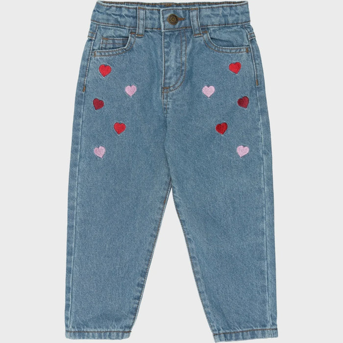 The New Siblings | TNSTValora Mom Fit Jeans | Light Blue Denim EMB