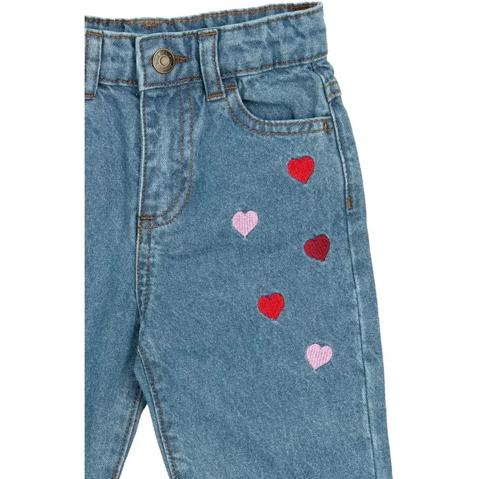 The New Siblings | TNSTValora Mom Fit Jeans | Light Blue Denim EMB
