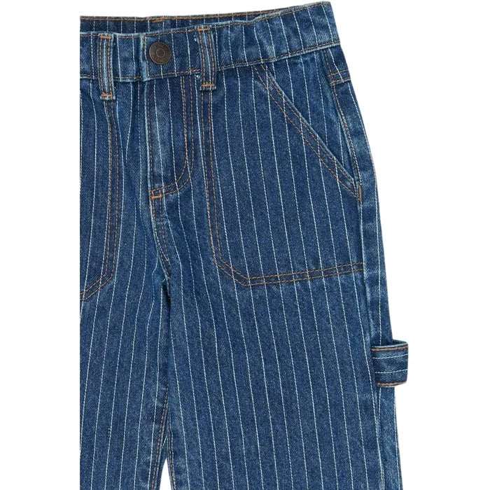 The New Siblings | TNSTVilfredo Baggy Fit Worker Jeans | Medium Blue Denim AOP