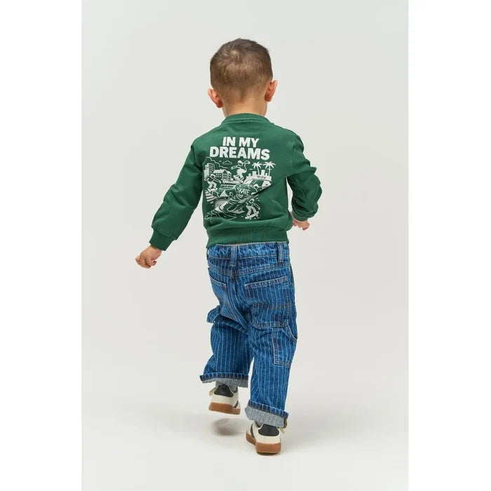 The New Siblings | TNSTVilfredo Baggy Fit Worker Jeans | Medium Blue Denim AOP