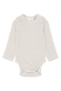 The New Siblings | Vitus L-S Rib Body | Taupe gray striped