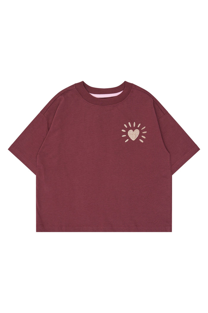 The New | Violetta OS S_S Tee | Burgundy