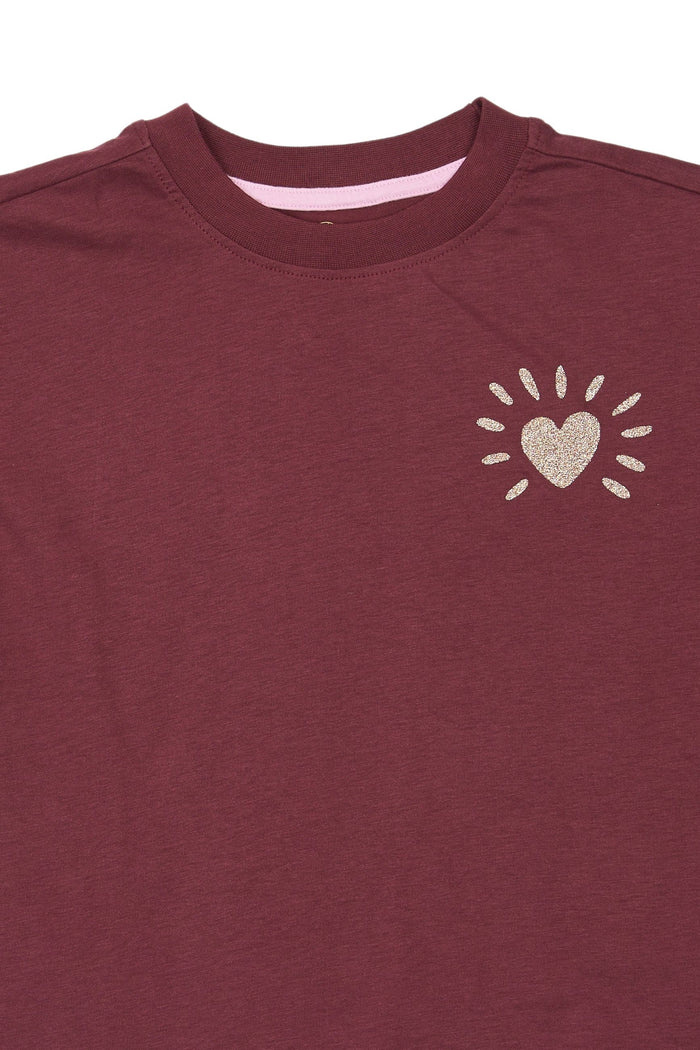 The New | Violetta OS S_S Tee | Burgundy