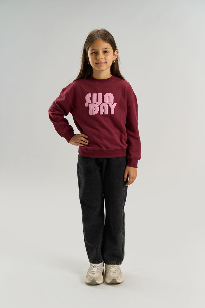 The New | Virna OS Sweatshirt | Burgundy