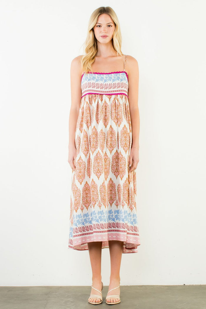 THML Maya Strap Print Maxi Dress