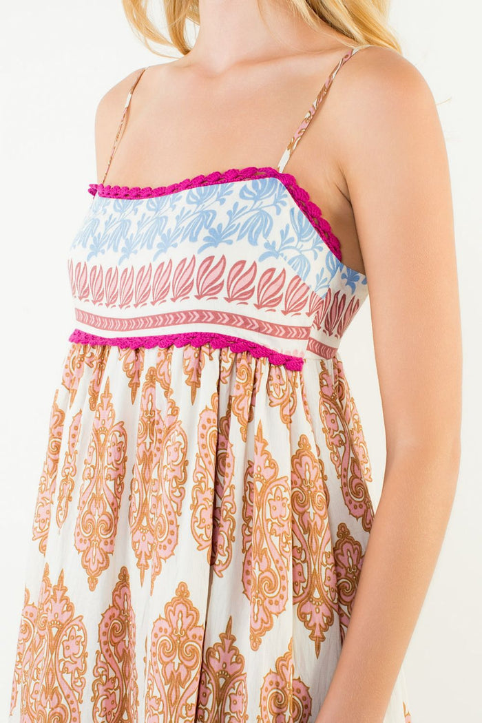 THML Maya Strap Print Maxi Dress