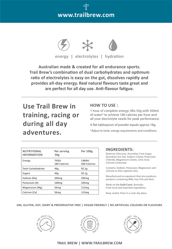 Trail Brew (1kg) Energy + Electrolytes 5