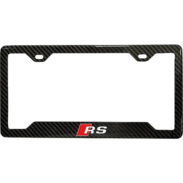 Universal Carbon Fiber "RS" License Plate - Audi