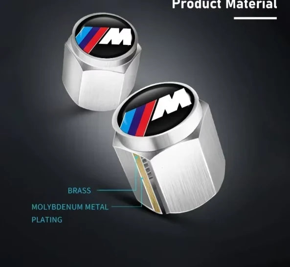 V2 BMW M Sport Wheel Tire Air Valve Caps Stem